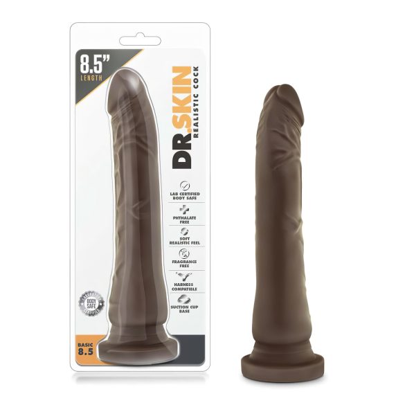 Dr. Skin 8,5 - prísavná realistická dildo - hnedá (20,5 cm)