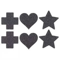 Le Désir - sada nálepiek na bradavky - čierna - 3 páry