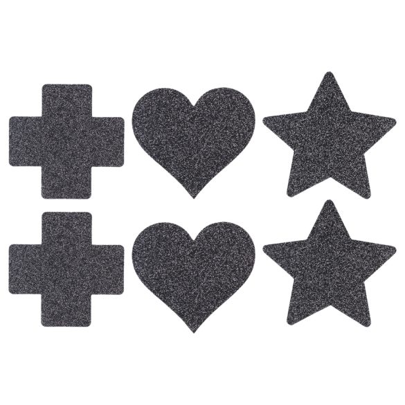 Le Désir - sada nálepiek na bradavky - čierna - 3 páry