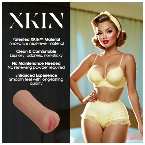 XKIN Party Slut Bettie - realistická umelá vagína masturbátor (prírodná farba)