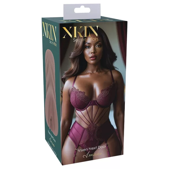 XKIN Next Door Amani - realistická umelá vagína masturbátor (tmavá naturálna)