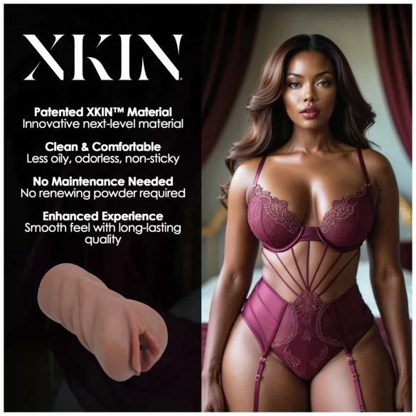 XKIN Next Door Amani - realistická umelá vagína masturbátor (tmavá naturálna)