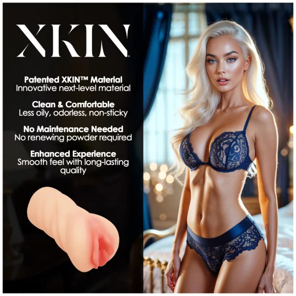 XKIN Desire Alessia - realistická umelá vagína masturbátor (prírodná farba)