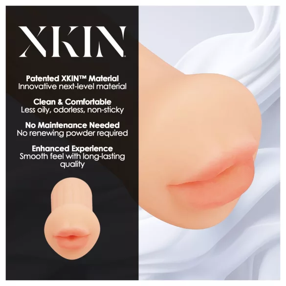 XKIN - realistický umelý ústny masturbátor - S (prírodný)