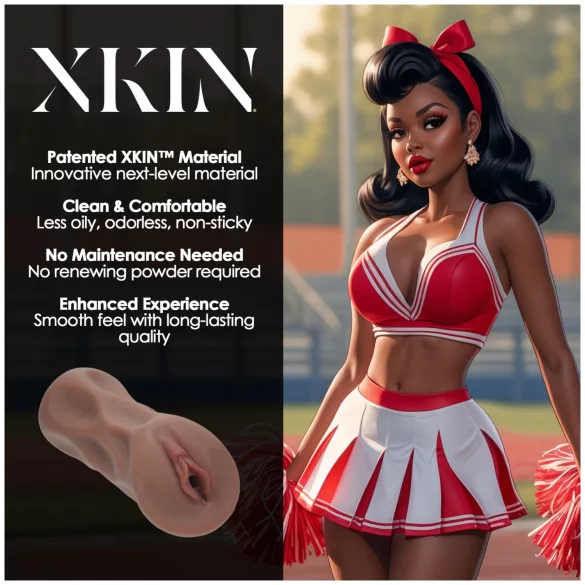 XKIN Cheerleader Cherry - realistická umelá vagína masturbátor (tmavý naturálny)