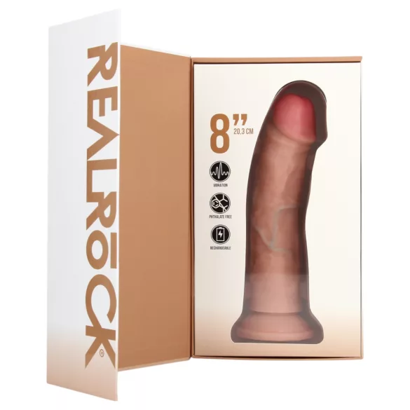 RealRock - realistický vibrátor s prísavkou - telová farba 20,5 cm
