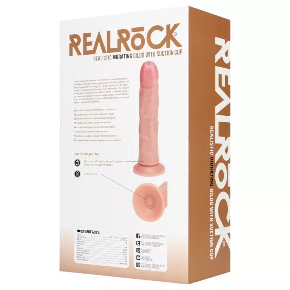 RealRock - realistický vibrátor s prísavkou - telová farba 20,5 cm