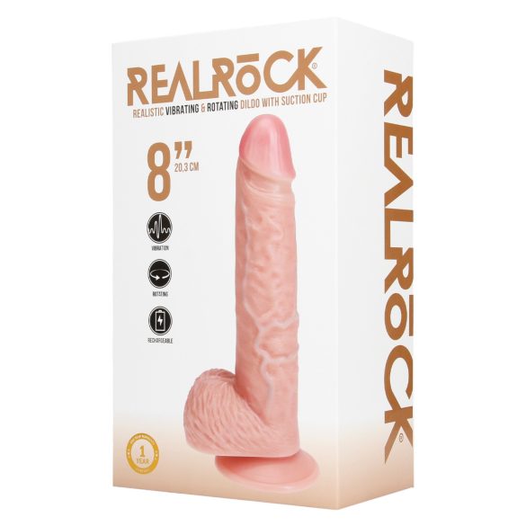 RealRock - rotujúci vibrátor - realistický - telová farba 20,5 cm