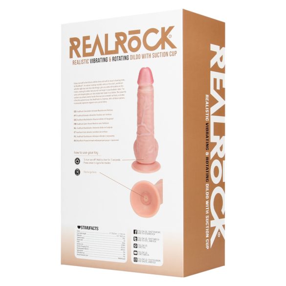 RealRock - rotujúci vibrátor - realistický - telová farba 20,5 cm