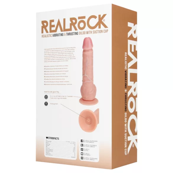 RealRock - realistický vibrátor s prísavkou - telová farba 20,5 cm