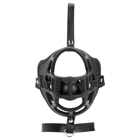 Ouch! - erotický náhubok s vloženými roubíkmi - čierny