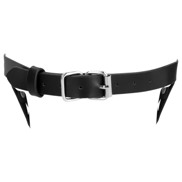 Ouch! - BDSM maska na hlavu - umelá koža - čierna