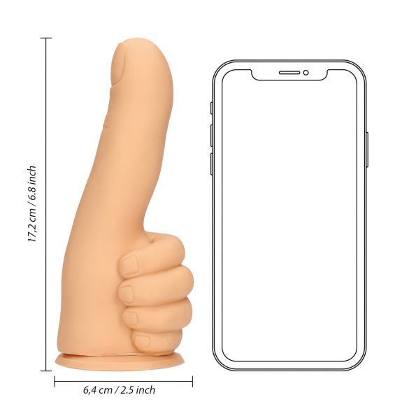 S-Line - dildo v tvare palca - realistický vzhľad - naturálna farba