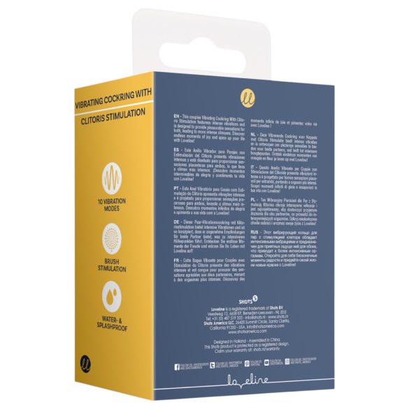 Loveline - vibračný erekčný krúžok s dráždičom klitorisu - sivý