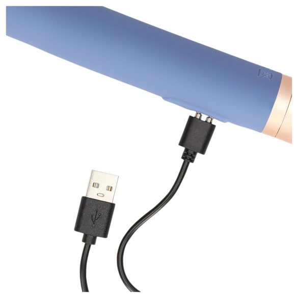 Loveline Travel - vibrátor na batériu s lubrikačnou nádržkou - modrý