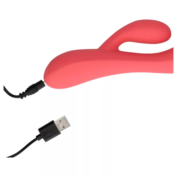 Loveline - vibrátor s klitorálnym stimulátorom - nabíjateľný, vodotesný, ružový