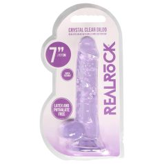   RealRock - realistický dildo - priehľadný - fialová - 17 cm
