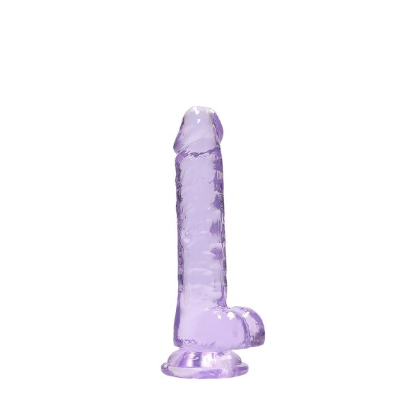 RealRock - realistický dildo - priehľadný - fialová - 17 cm