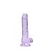 RealRock - realistický dildo - priehľadný - fialová - 17 cm