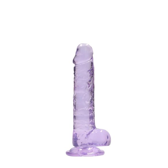 RealRock - realistický dildo - priehľadný - fialová - 17 cm