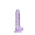 RealRock - realistický dildo - priehľadný - fialová - 17 cm