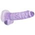 RealRock - realistický dildo - priehľadný - fialová - 17 cm