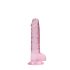 RealRock - realistický dildo - priehľadný ružový - 17 cm