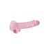 RealRock - realistický dildo - priehľadný ružový - 17 cm