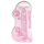 REALROCK - priehľadné realistické dildo - ružové (19cm)
