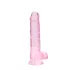 RealRock - realistický dildo - priehľadný ružový - 19 cm