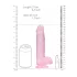 RealRock - realistický dildo - priehľadný ružový - 19 cm