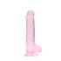 RealRock - realistický dildo - priehľadný ružový - 19 cm
