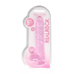   RealRock - realistický dildo - priehľadný ružový - 22 cm
