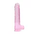 RealRock - realistický dildo - priehľadný ružový - 22 cm