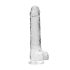 REALROCK - priehľadné realistické dildo - priehľadné (22cm)