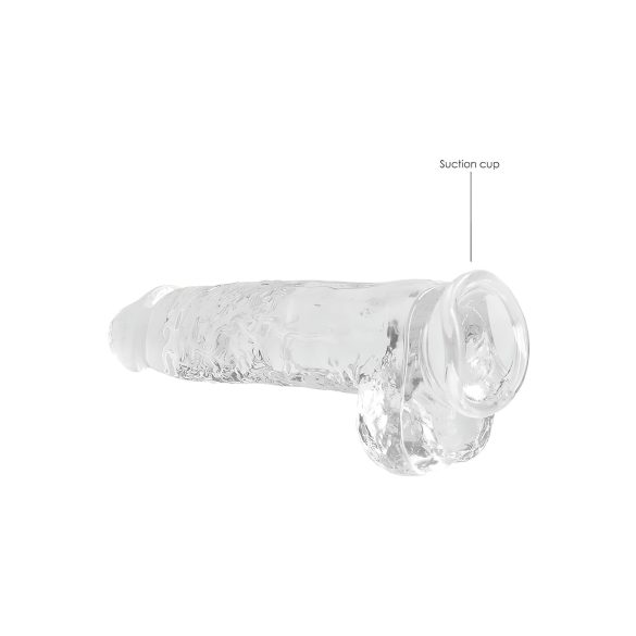 REALROCK - priehľadné realistické dildo - priehľadné (22cm)