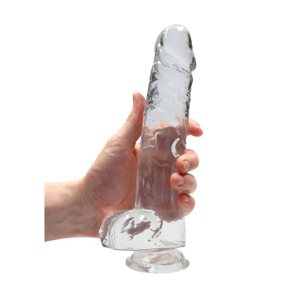 REALROCK - priehľadné realistické dildo - priehľadné (22cm)