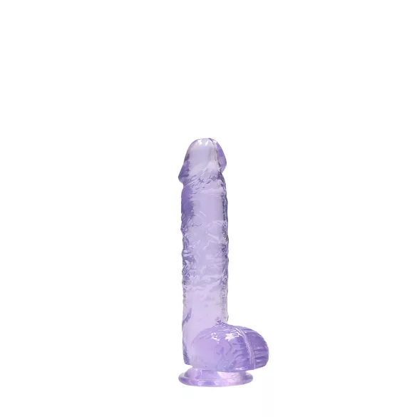 RealRock - realistický dildo - priesvitný fialový - 15 cm