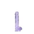 RealRock - realistický dildo - priesvitný fialový - 15 cm