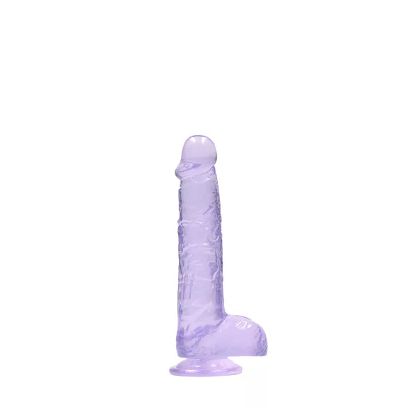 RealRock - realistický dildo - priesvitný fialový - 15 cm