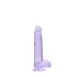 RealRock - realistický dildo - priesvitný fialový - 15 cm