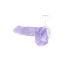 RealRock - realistický dildo - priesvitný fialový - 15 cm