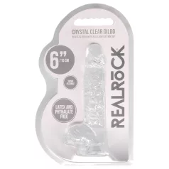 RealRock - realistické dildo - priehľadné - 15 cm