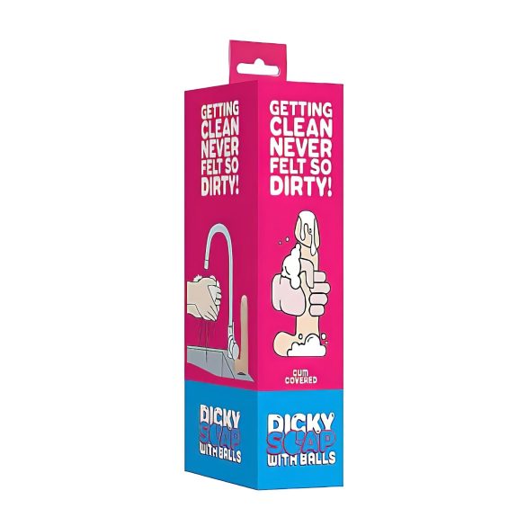 Dicky Cum - erotické mydlo penis s semenníkmi - prírodné - 250g