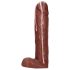 Dicky Cum - penis mydlo s mieškami - hnedé (250g)