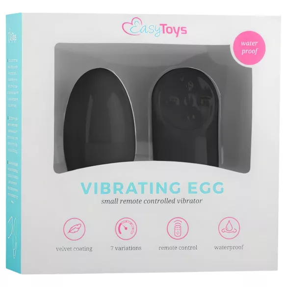 Easytoys - vibračné vajíčko na diaľkové ovládanie - 7 režimov - čierne