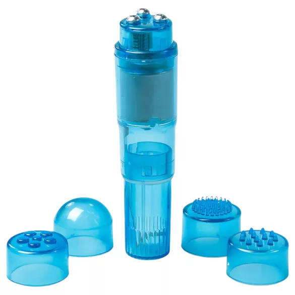 Easytoys - vreckový vibrátor set - 5 dielov - modrý