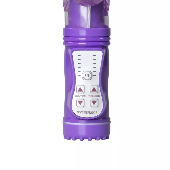 Easytoys - vibrátor s otáčaním a prirážaním - motýlik - fialový