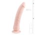Easytoys - prísavkový 100% silikónový dildo (21 cm) - prírodný