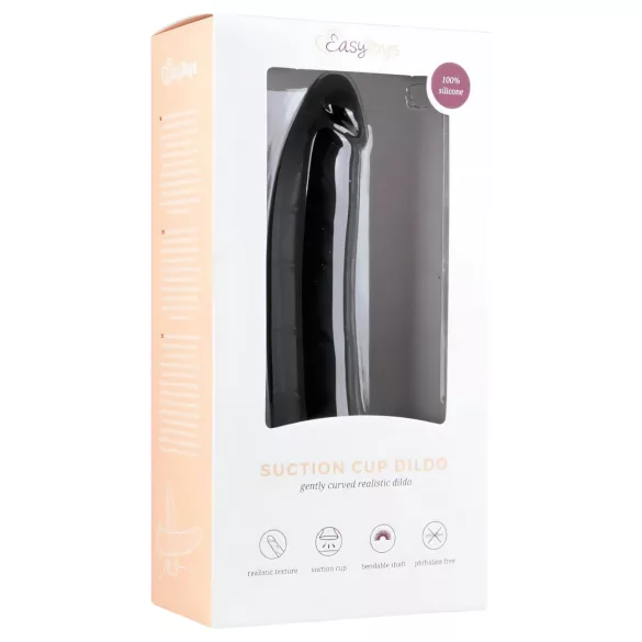 Easytoys - realistický dildó s prísavkou - silikón - 21 cm - čierny